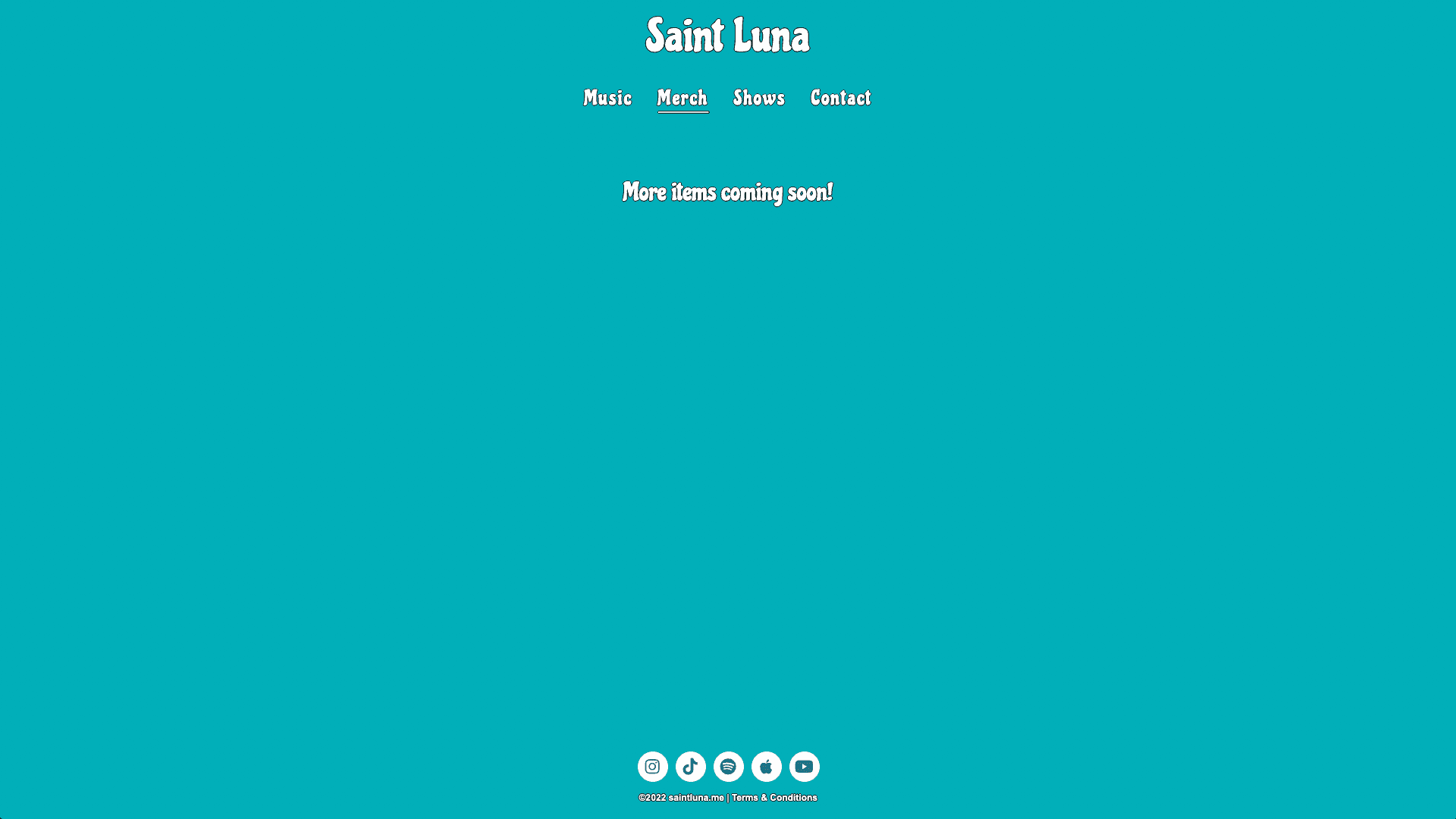 Screenshot of "Saint Luna" Website